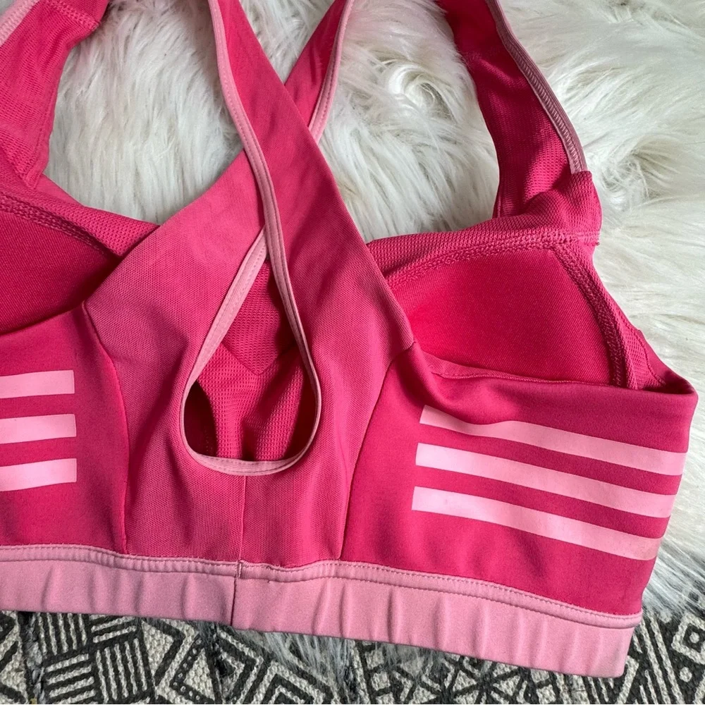 Adidas Women's Pink‎ Sports Bra Cross Back Large
